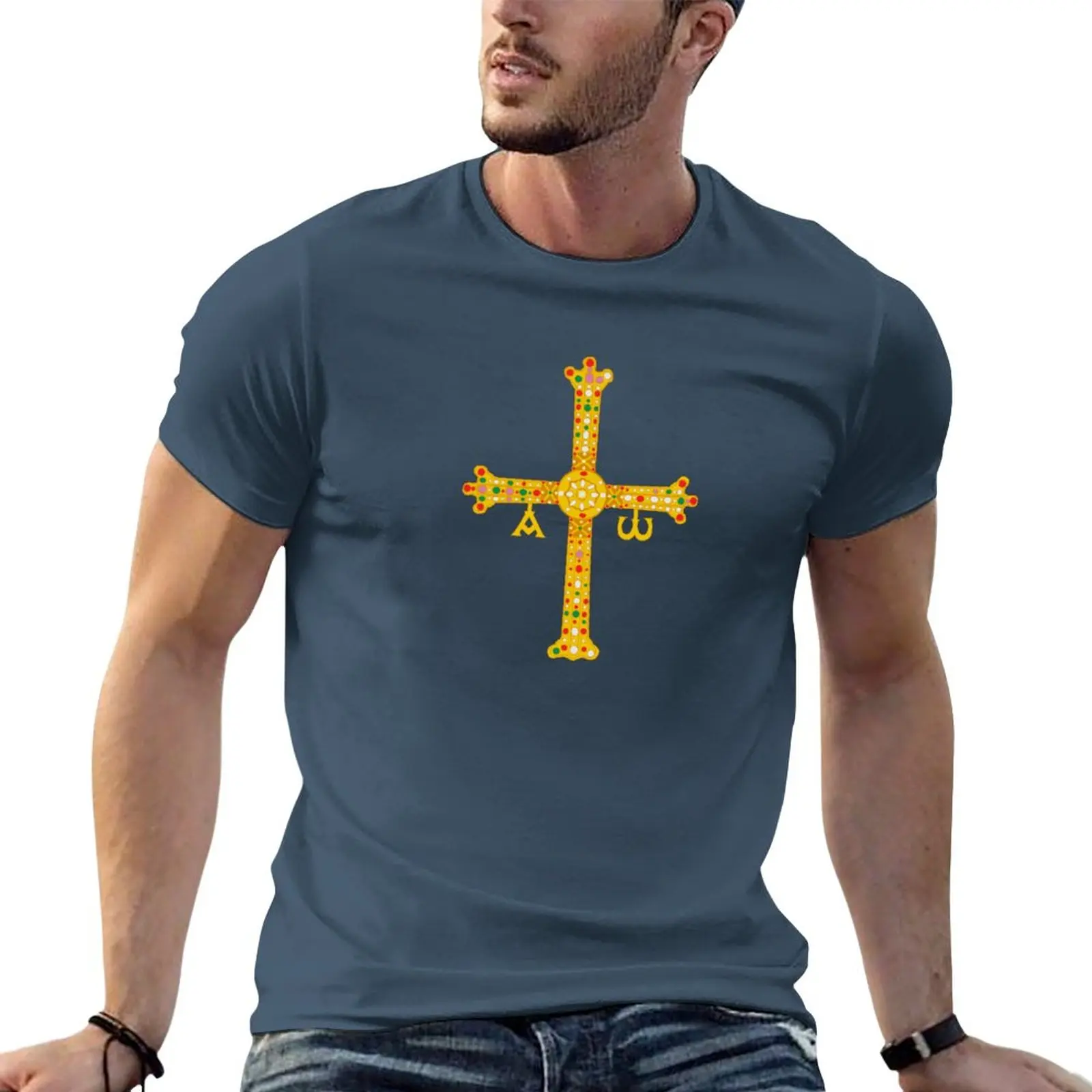 Cruz de Asturias T-Shirt graphics plain anime summer top fitted t shirts for men