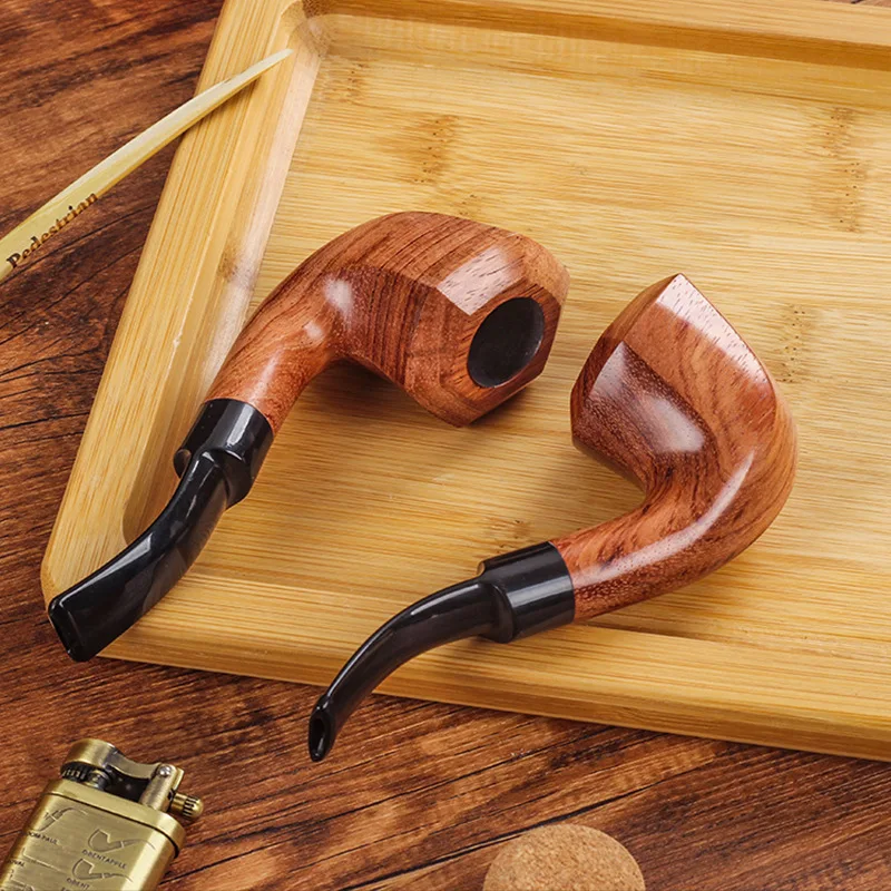 New Classic Smoking Pipe Solid Wood Resin Tobacco Pipe Gift Men Gadget
