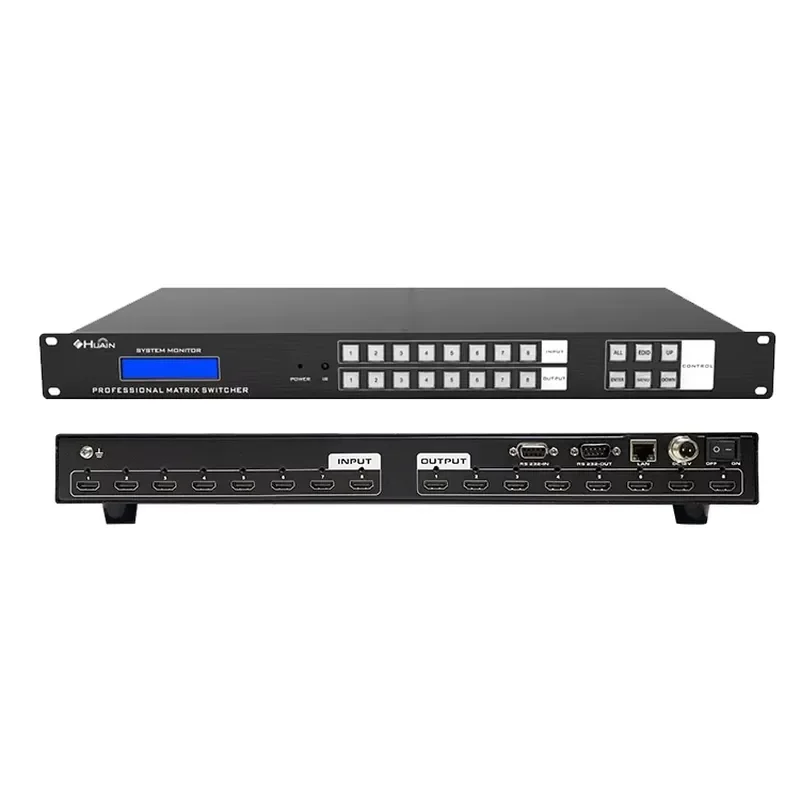HUAIN 16x16 4K HD MI Matrix Switcher IR Remote RS232/LAN Control 16 16 HD AV Switcher Cascade Function Data Cable Not
