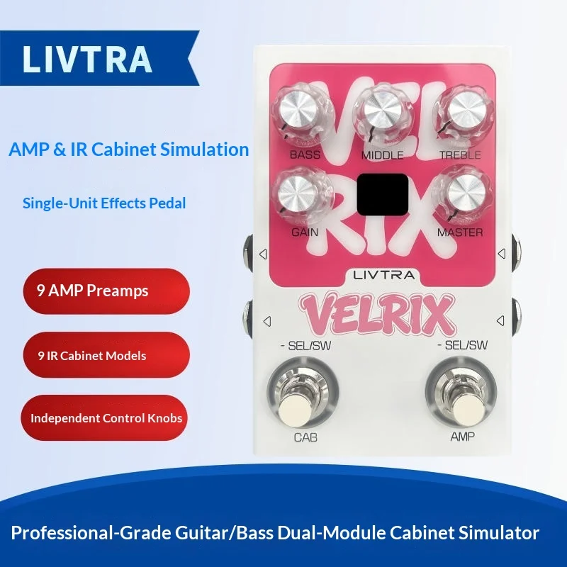 LIVTRA Guitar Effect Pedal Electric Guitar Amp Simulator Preamplifier 9 IR Cabinet Modulation Stompbox For Guitar Players
