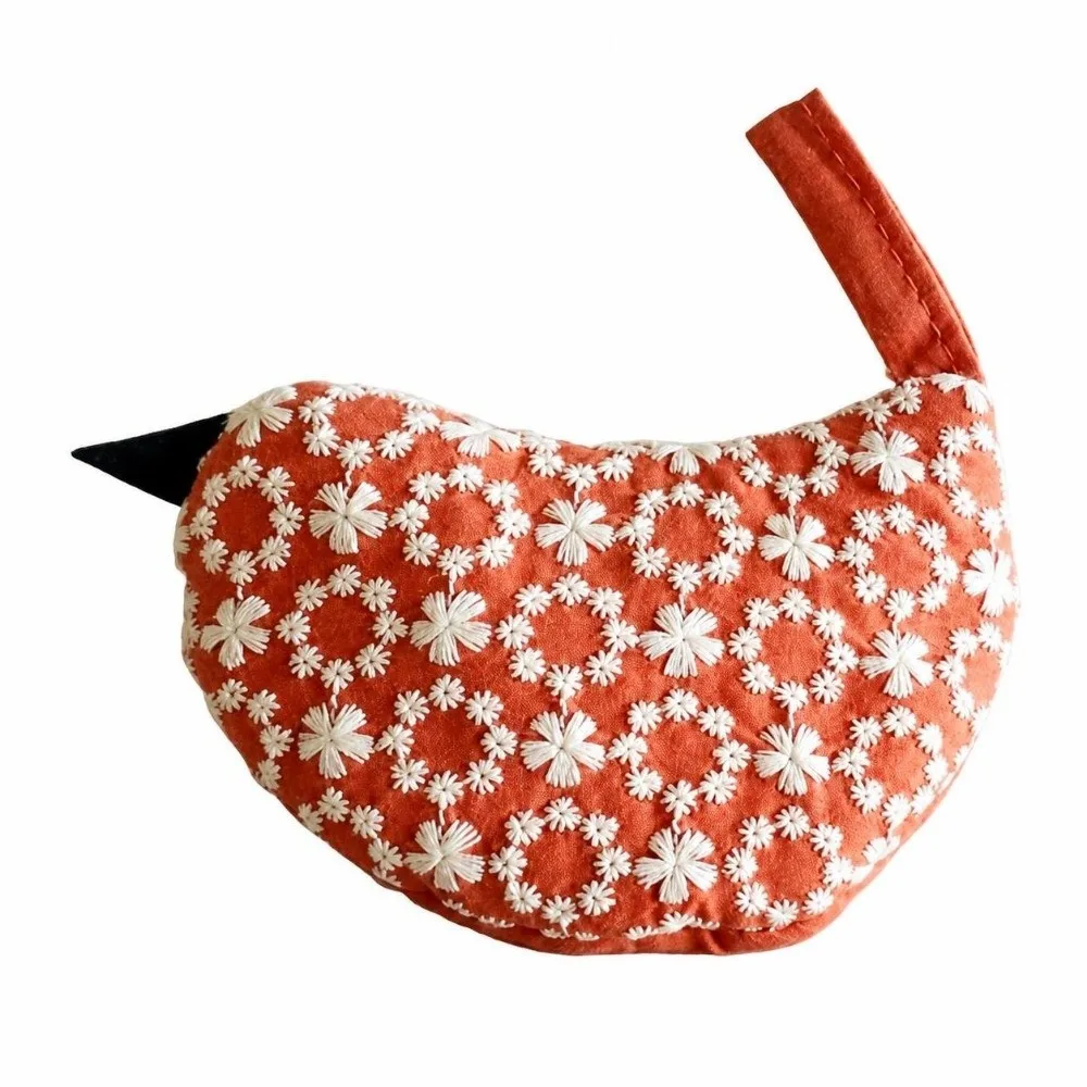 Japanese Style Bird Pot Handle Cover Heat Resistant Anti-Scald Pot Ear Grips Embroidered Handle Potholder for Casserole Teapot