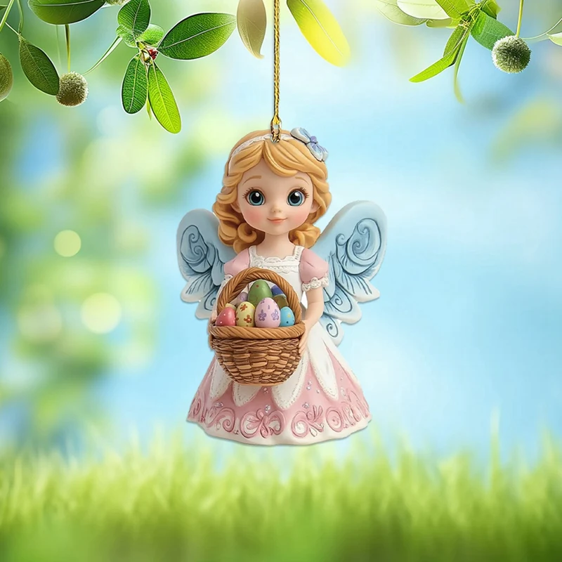 Sweet Angel Girl Acrylic Keychain Car Rearview Mirror Accessories Backpack Small Pendant