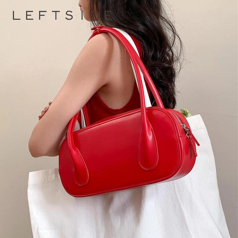 Small PU Leather Red Underarm Bags for Women 2024 Y2K New Korean Fashion Tote Bag Lady Red Shoulder Bag Handbags and Purses