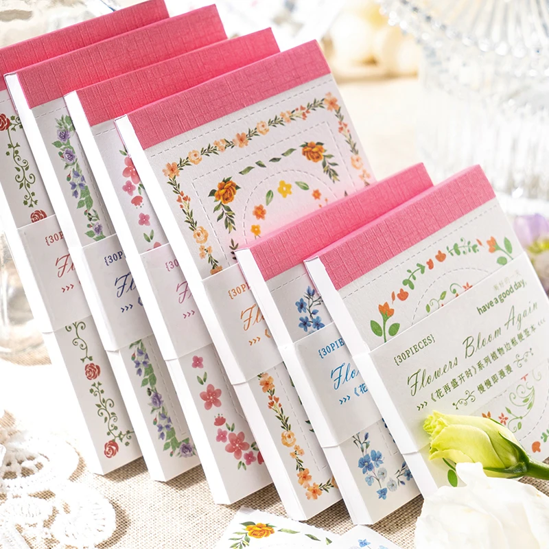 30pcs Flower Frame Scrapbooking Deco Material Paper hand made Diary Album notebooks Junk Journaling Supplies Collage Craft paper