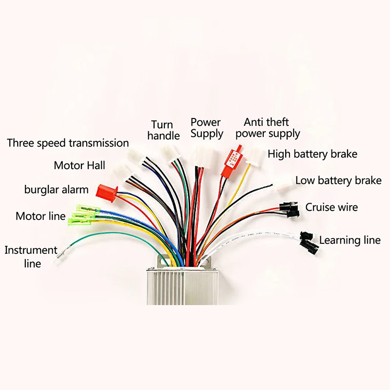 Controlador de Motor sin escobillas de 36V/48V 350W, regulador de Motor de CC a prueba de agua, controlador de velocidad para bicicleta eléctrica,