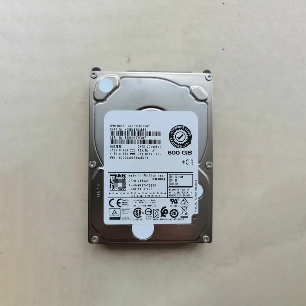

04WX8Y 4WX8Y 600G 10K SAS 2.5 12Gb Hard Disk AL15SEB060NY
