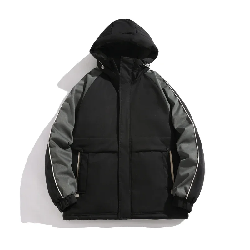 

Новые зимние теплые толстые флисовые парки, мужские толстые парки с хлопковой подкладкой, повседневное стеганое пальто, мужские свободные пальто, пара уличных пальто