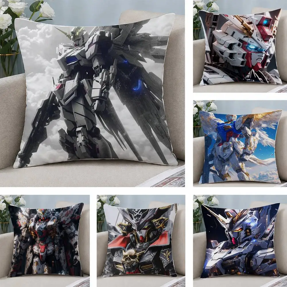 

Mobile Suit Gundam Gundam Vidar Plush Pillow Cover Soft Short Plush Cushion Cover For Sofa Bedroom Decor Gift