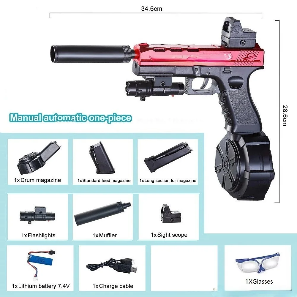Nieuwe Automatische Schieten Airsoft Pistool Speelgoed Pistool Hydrogel Elektrische Paintball Pistool voor Volwassenen Jongens Outdoor Cs Schieten Gamehoot