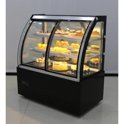 Refrigerador de fábrica personalizado para pasteles, expositor de horneado, Mostrador de pastel recto comercial, gabinete de pastel curvo, 900mm de longitud