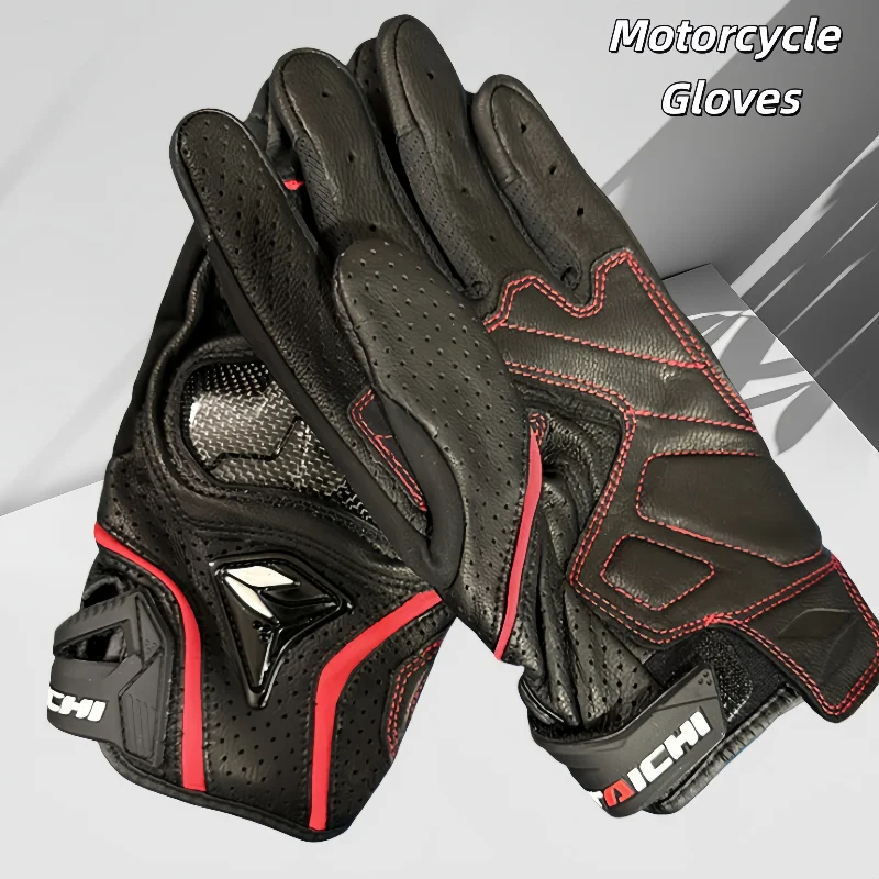 Herren-Motorradhandschuhe aus echtem Leder, RST390 391, Motocross-Rennhandschuhe, vier Jahreszeiten, Touchscreen, kompatibel mit Moto Guantes – Detail 3