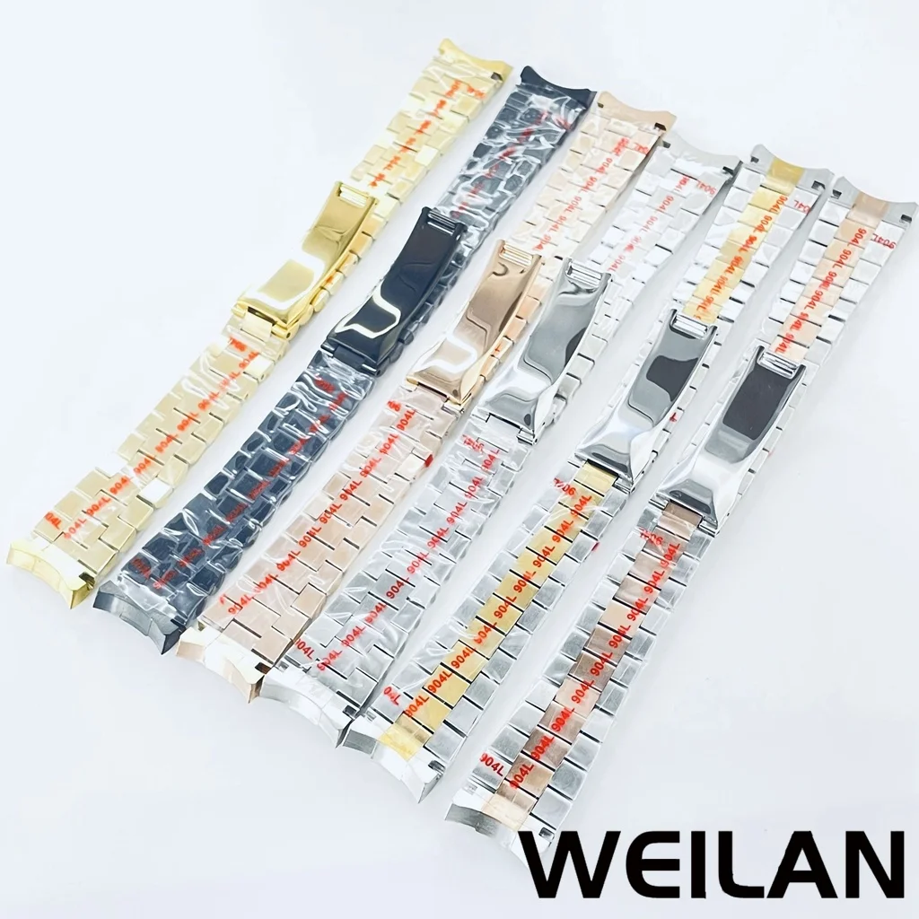 20MM Width 904L Solid High Quality Presidential Stainless Steel Strap Wristband Curved End Screw Links Deployment Clasp