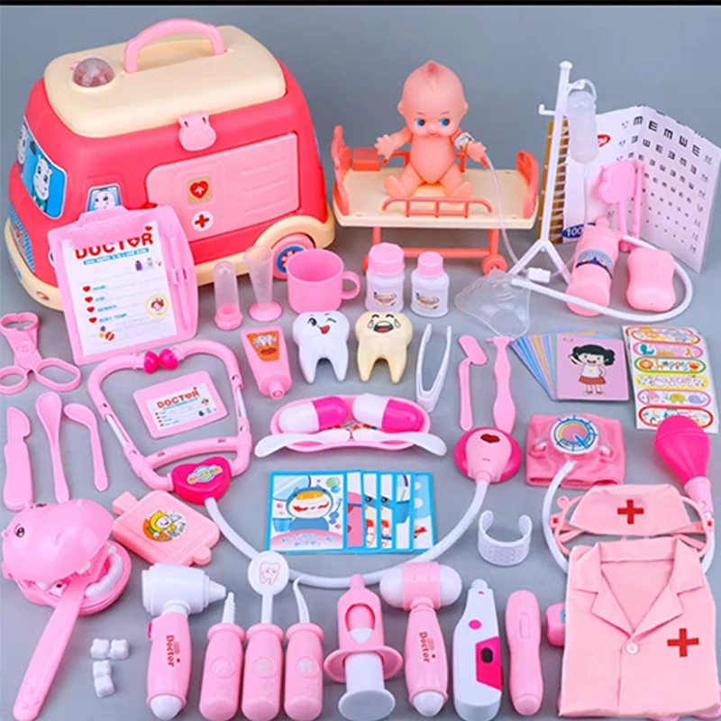 Ambulância conjunto role play médico jogo brinquedos medicina simulação dentista tratamento dentes fingir jogar medicina brinquedo para o bebê infantil