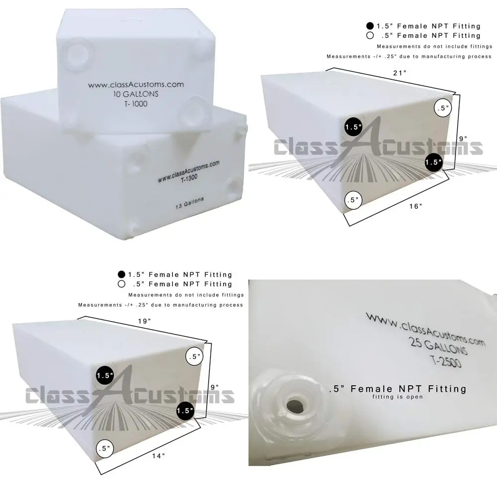 Kombo Penyimpanan Air RV: Tangki Air Bersih 10 Galon & Tangki Abu-abu 13 Galon untuk Penyimpanan yang Optimal