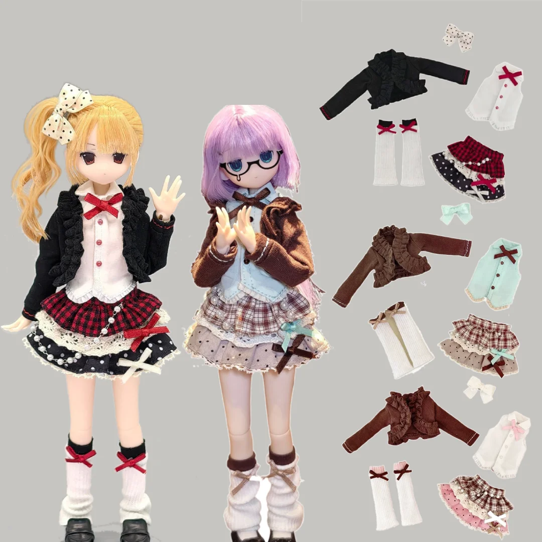 1-6-ob22-electrical-street-bjd-doll-clothes-articulated-figure-fashion-plaid-lace-outfit-dress-up-kawaii-sweet-bjd-dolls-clothes