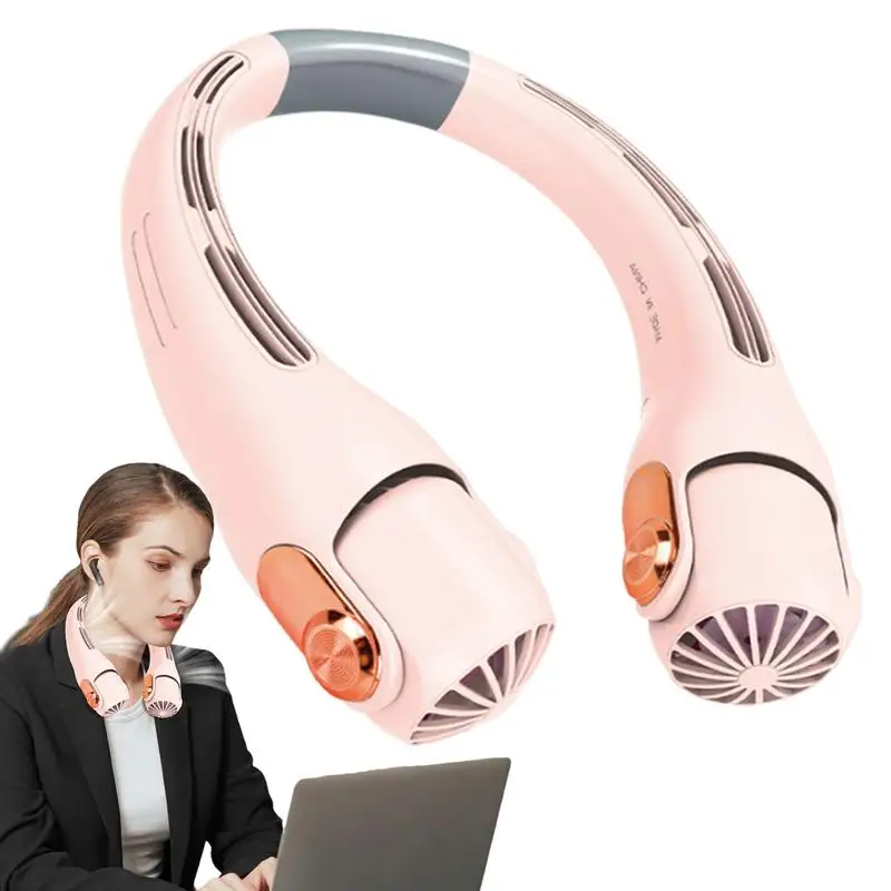 

Neck Fan Rechargeable Wearable Fan With Strong Wind Portable Neck Cooling Fan USB Rechargeable Hands-Free Neck Fan For Outdoor