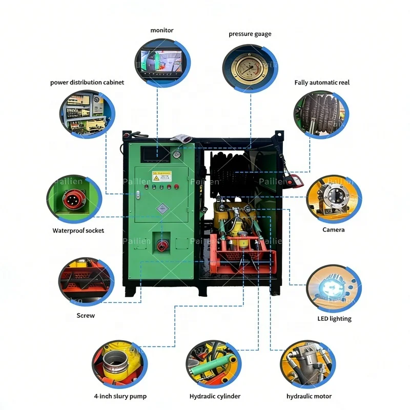 Remote Control Tracked Dredging Robot Hydraulic Mud Sludge Dredger Crawler Machine For Municipal Pipeline And Pond Cleaning
