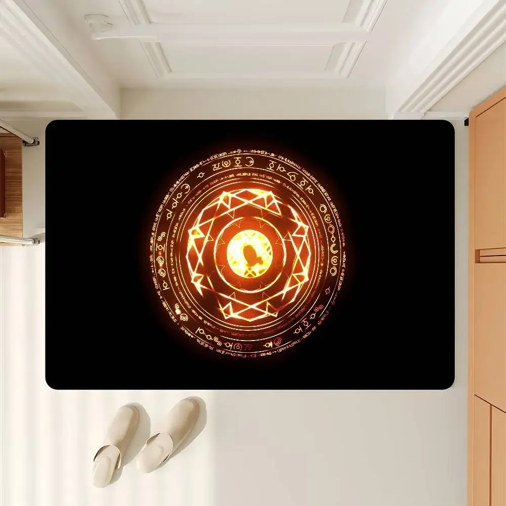 Magic Circle Pattern Science Fiction Entrance Door Mat Anti-slip Absorb Water Long Strip Cushion Bedroon Mat Toilet Rug