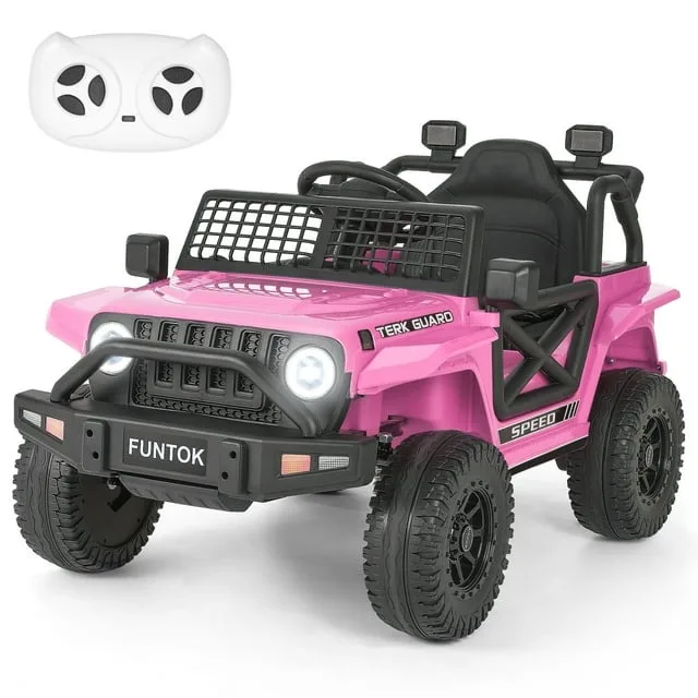 12V 7Ah Kids Remote Control Ride On Truck Single seat Off-Road Riding Toy Battery Powered Riding Toys Enthusiasts LED Light