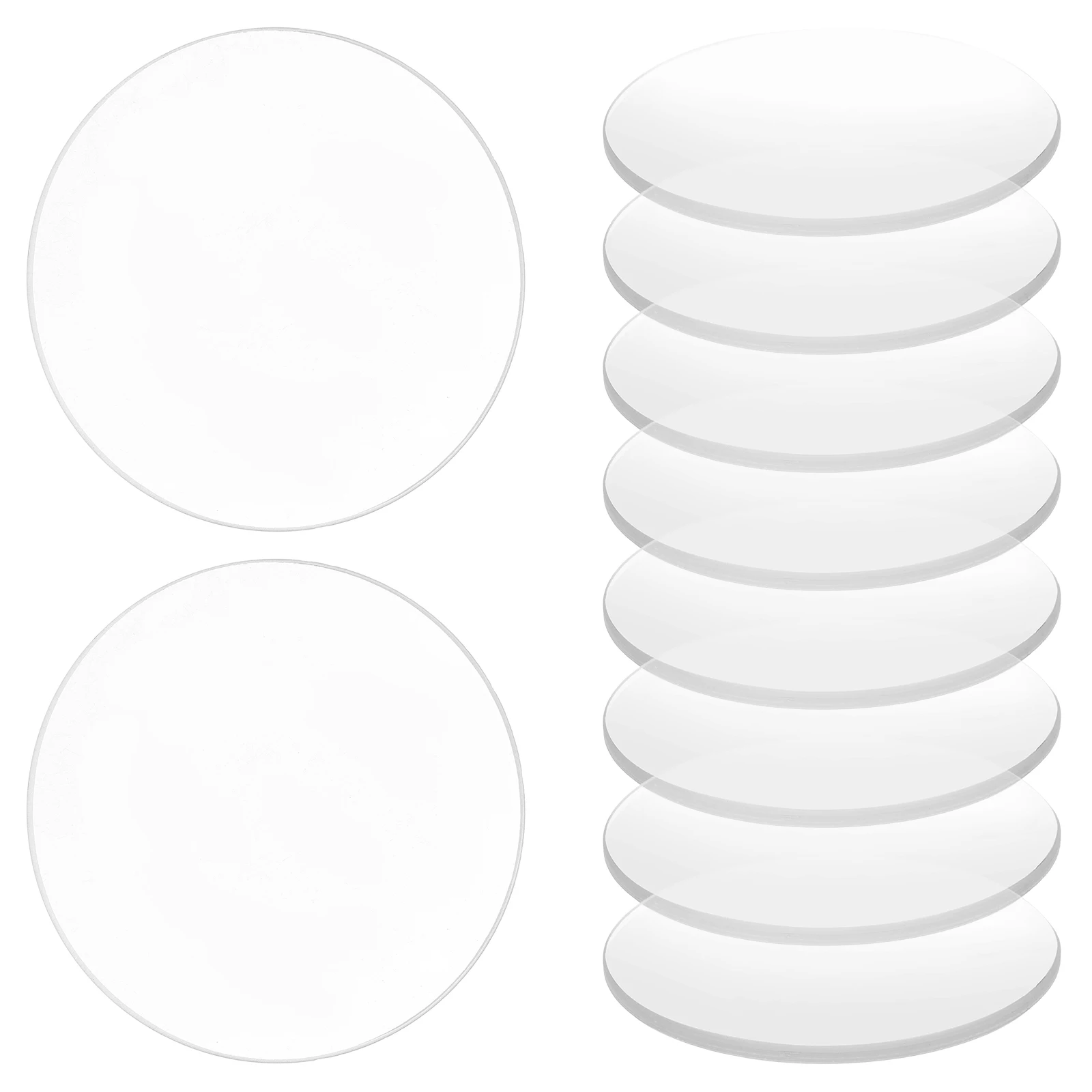 

10 Pcs Magnifying Glass Lens Convex Reading Magnifier Double Magnifiers Portable