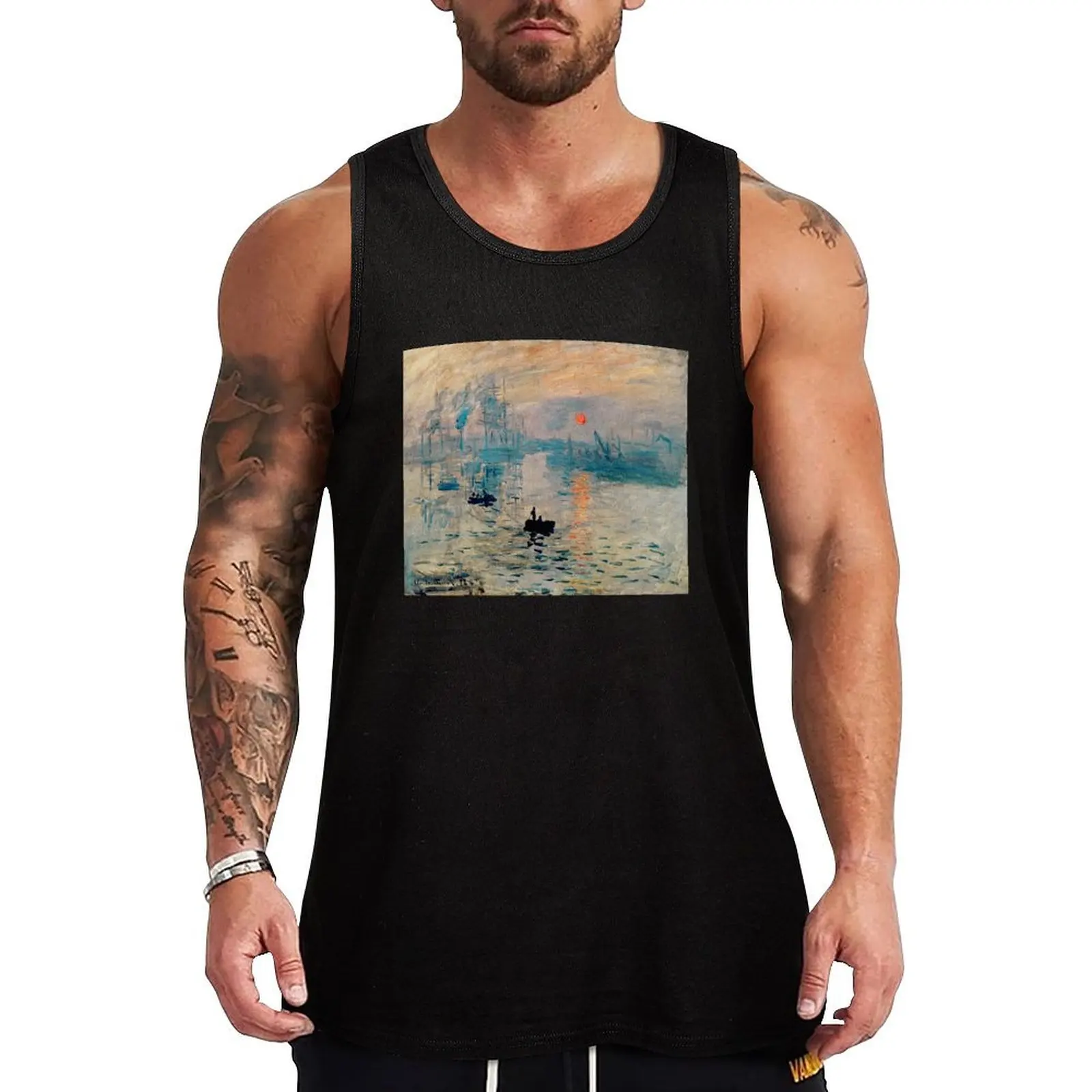 Impression Sunrise' | 'Impression Soleil Levant' de Claude Monet Tank Top muscular man bodybuilding for men