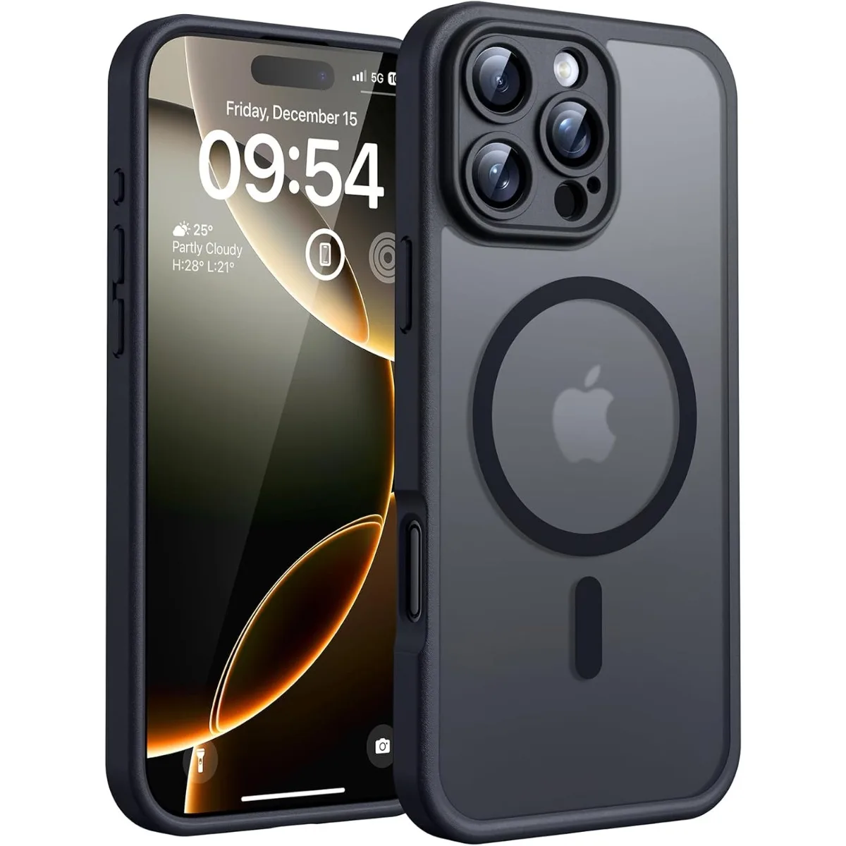 

for iPhone 16 Pro Case, Compatible with Magsafe, Translucent Magnetic Matte Phone Case for iPhone 16 Pro 6.3 inch (Black)