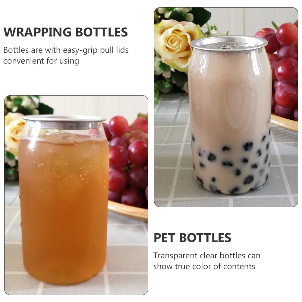 جديد 10 قطعة زجاجات الحيوانات الأليفة شفافة أكواب شاي الحليب الغذاء الصف تخزين الحاويات المعلبة المشروبات موزعات الحلوى التعبئة والتغليف شرب #3