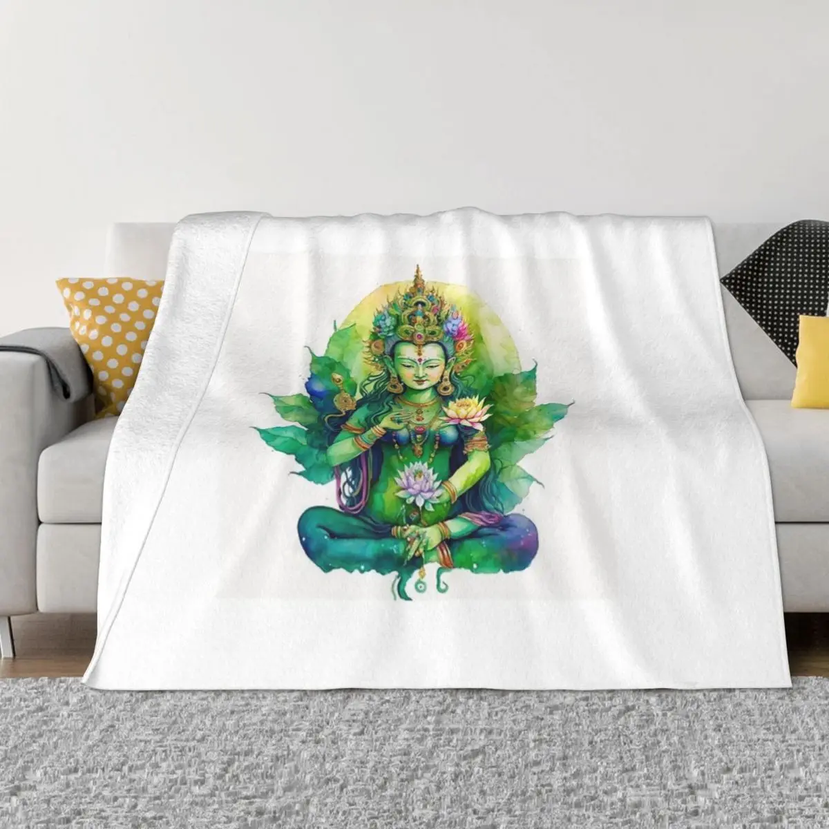 Green Tara Meditating Four Seasons Universal Blanket Movie Theater Can Be Covered Mother's Day Gift