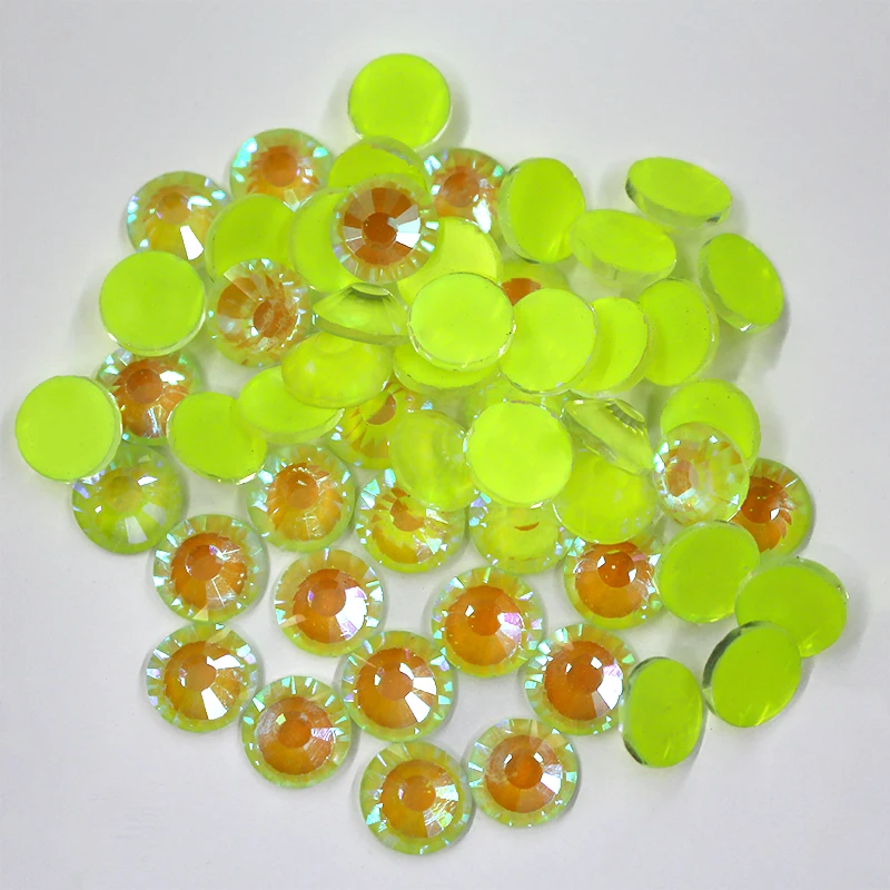 8MM SS40 Noen Lemon ab Quality Fluorescent Cтразы Luminous Non Hotfix Neon Rhinestone Noctilucent Electric Nail Art Decorations