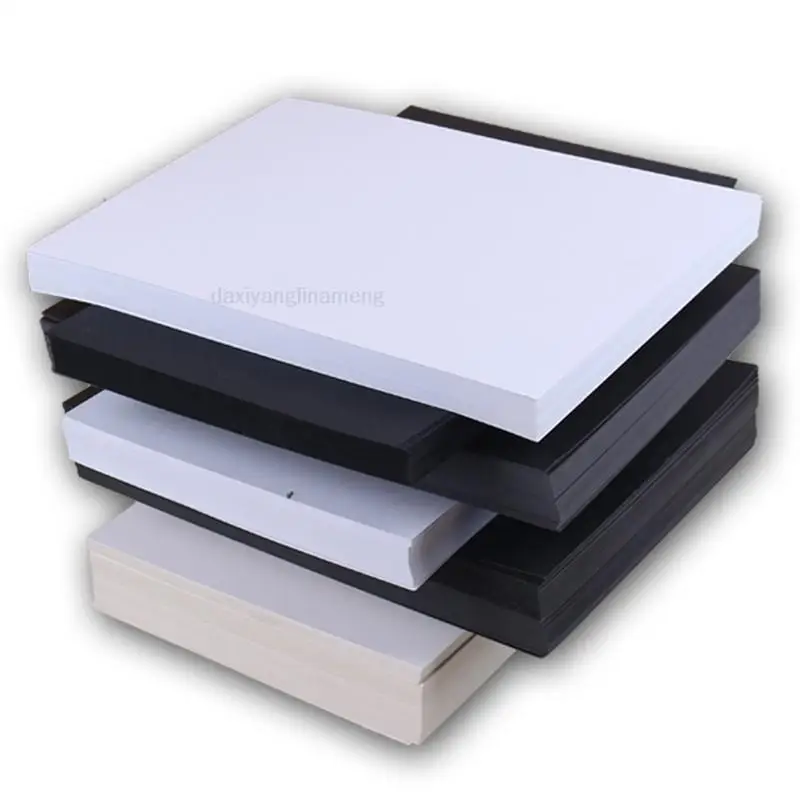 

50pcs fast shipping A4 Size 21x29.7cm White black Paper 160g/230g/300g/400gsm Card Diy Gift Packing Cardboard