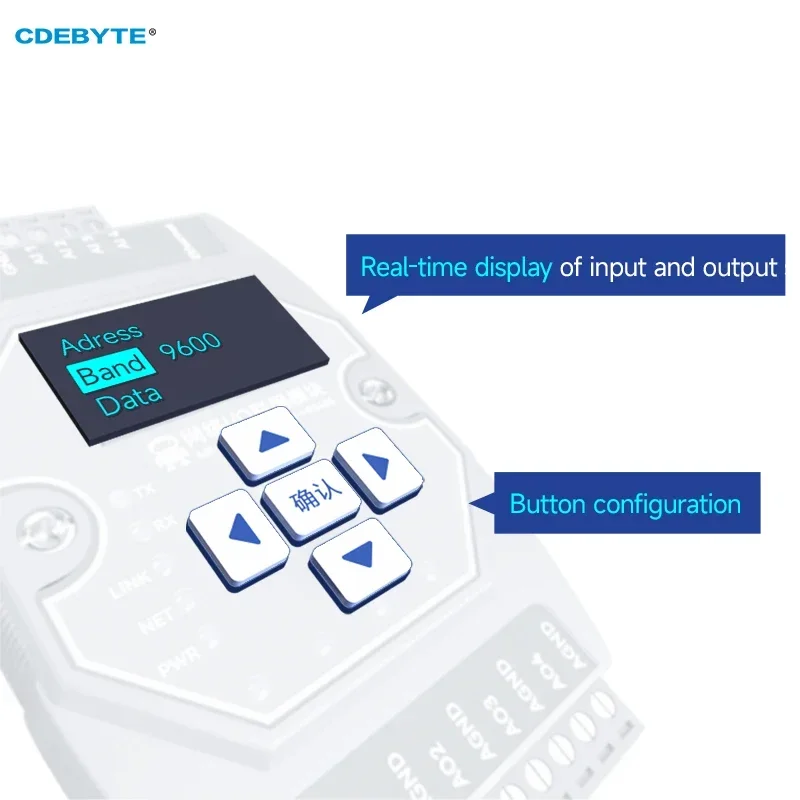 4AI+4DO ModBus Gateway for PLC ME31-XAAX0440 RS485 Ethernet I/O Networking Module Data Switch CDEBYTE DC8-28V Rail Installation