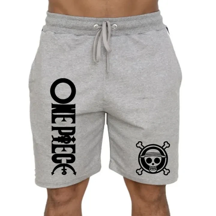ONE PIECE Klassische Anime Luffy bedruckte Shorts 2026 – Amerikanische Sommer-Herren-Sportshorts, locker sitzend, atmungsaktiv, lässig, Y2K