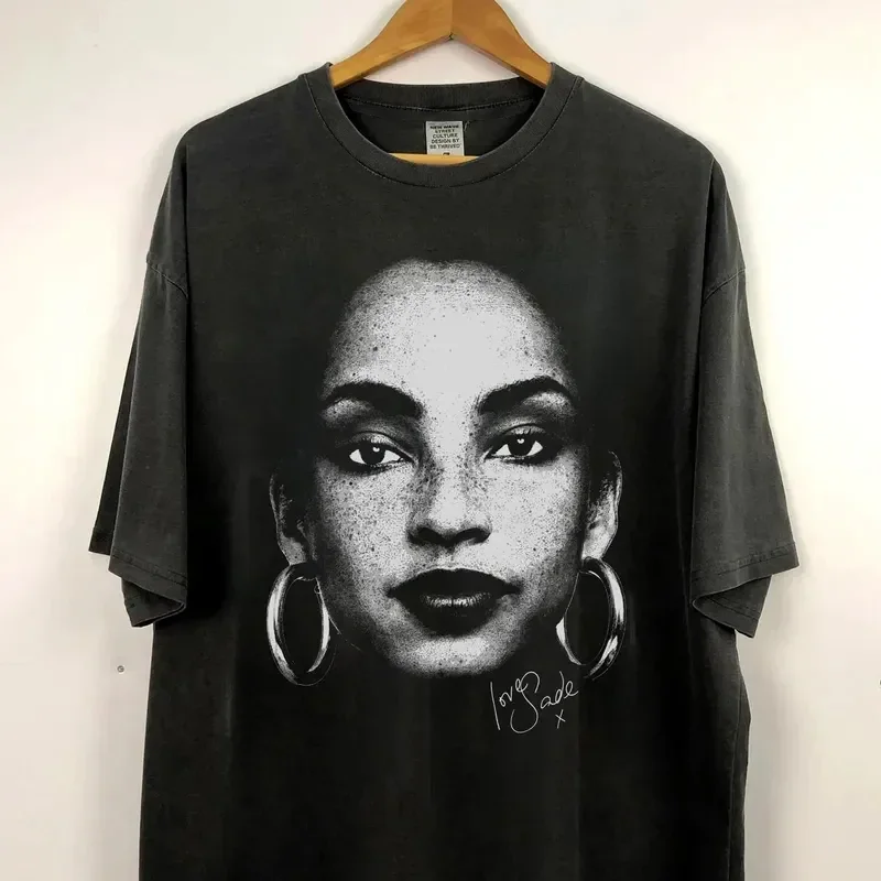 خمر 90's Sade Adu قميص Sade الراب الهيب هوب 90 للجنسين المطبوعة التي شيرت S-3XL الجرافيك قصيرة الأكمام قميص الرجال النساء الصيف