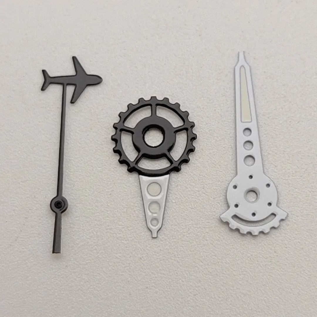 

For NH35/ NH36 Movement NH35 Watch Hands Gear Shape Pointer Airplane Second Hand Green Luminous Watch Parts
