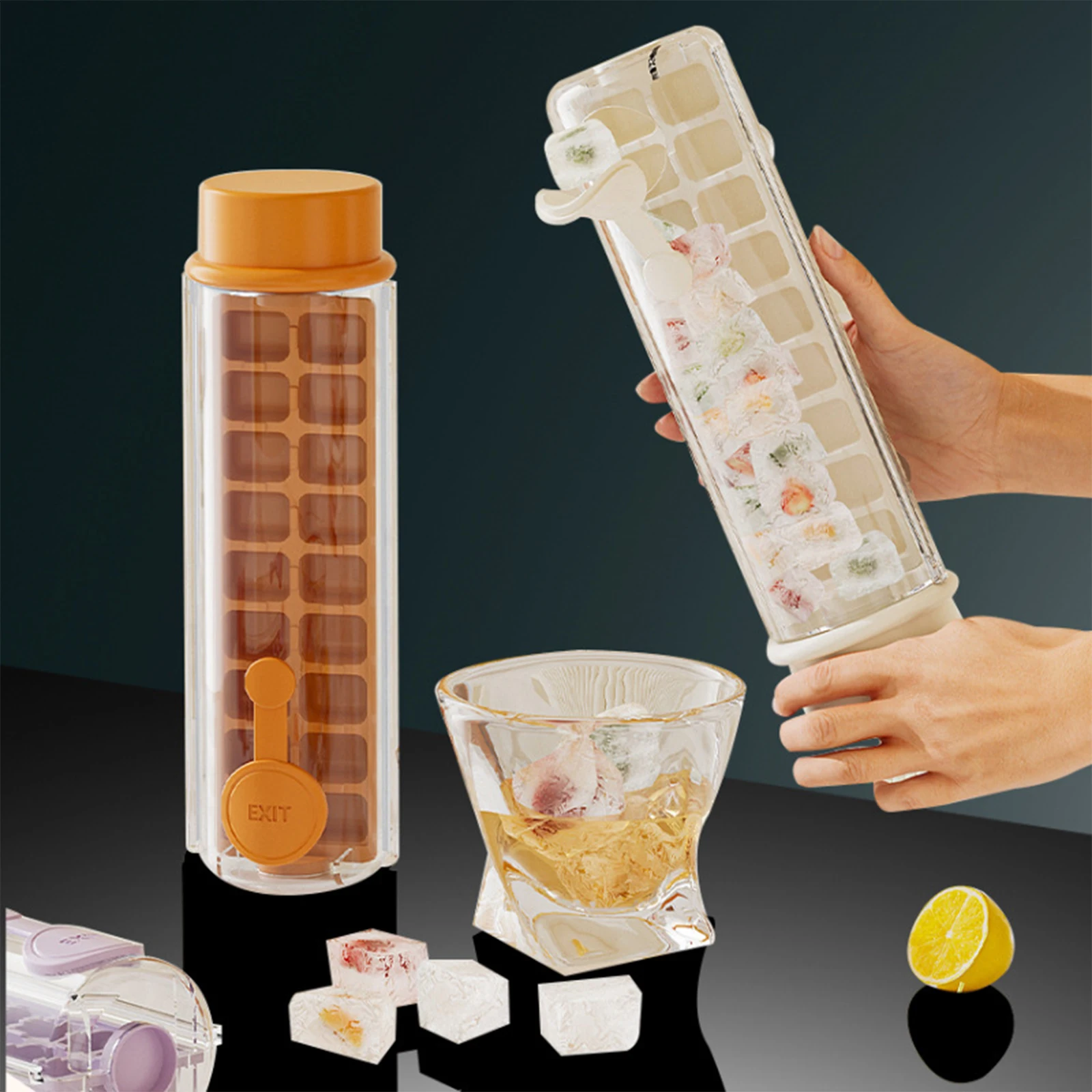 

Creative Ice Mold Trays Food Grade Silicone Ice Mold Hand Press Ice Mold Twist Ice Rotating Ice Box Summer Ice Whiskey Drinking