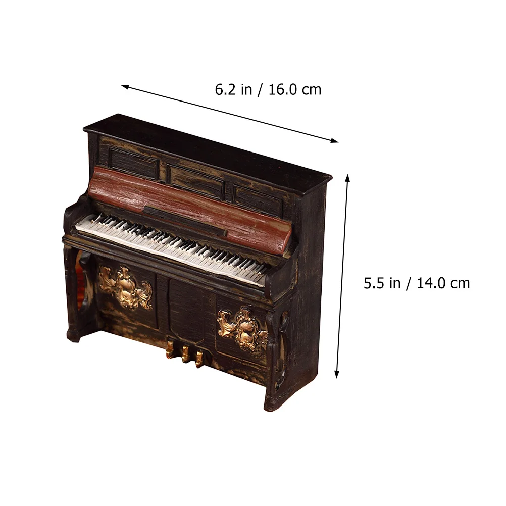 

Mini Piano Ornaments Retro Vintage Waterproof Musical Instrument Decoration for Decoration Photo Props Gift