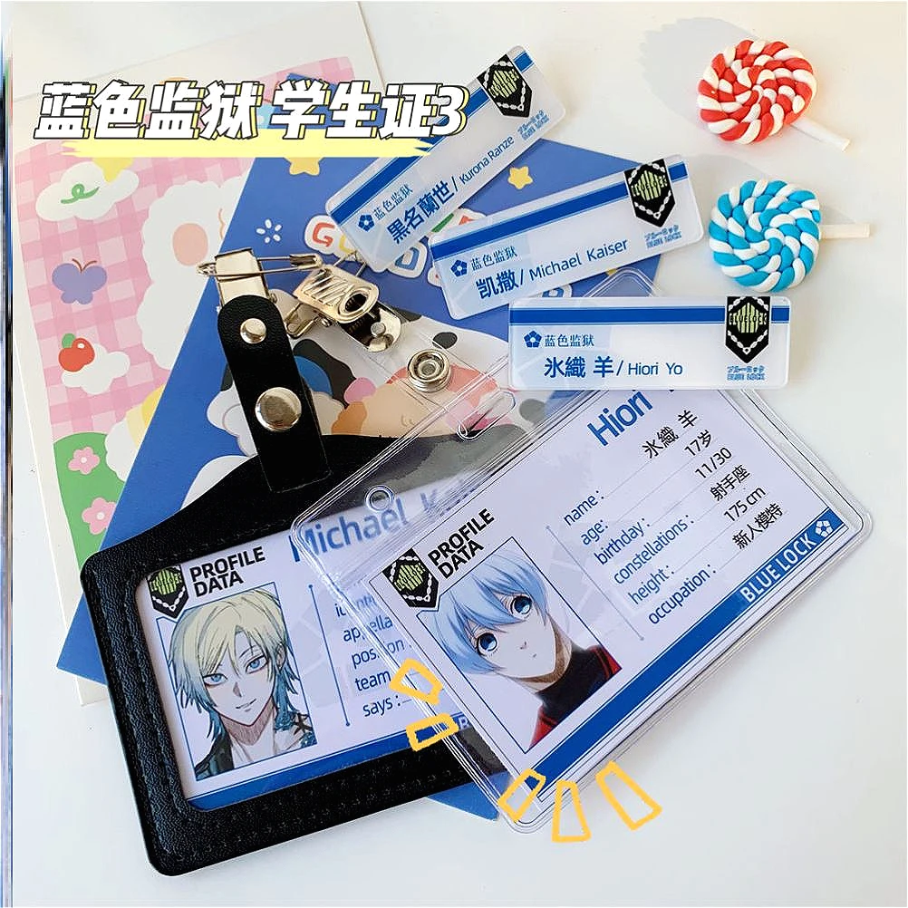 Anime BLUE LOCK MICHAEL KAISER Ranze Kurona Hiori You Cosplay Cartoon Identification Photo Badge Pendant Brooch Ornament Gift