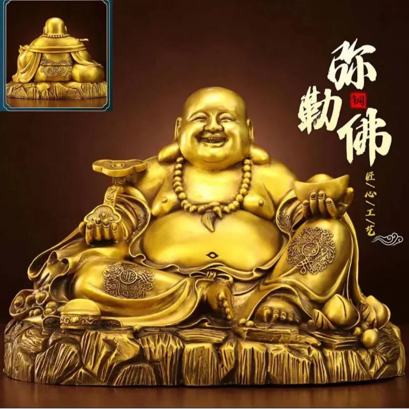 Laughing Statue, Big-Bellied , Ruyi Ingot Maitreya Buddha Bodhisattva, New Bronze Pro