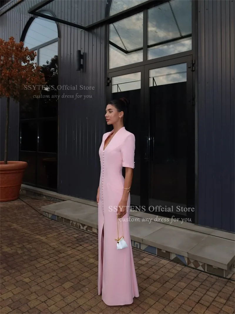 SSYTENS Elegante Abendkleider Rosa Satin Meerjungfrau Party Kleider Vestidos De Boda Para Fiestas Frauen Hochzeit Prom Kleid Angepasst