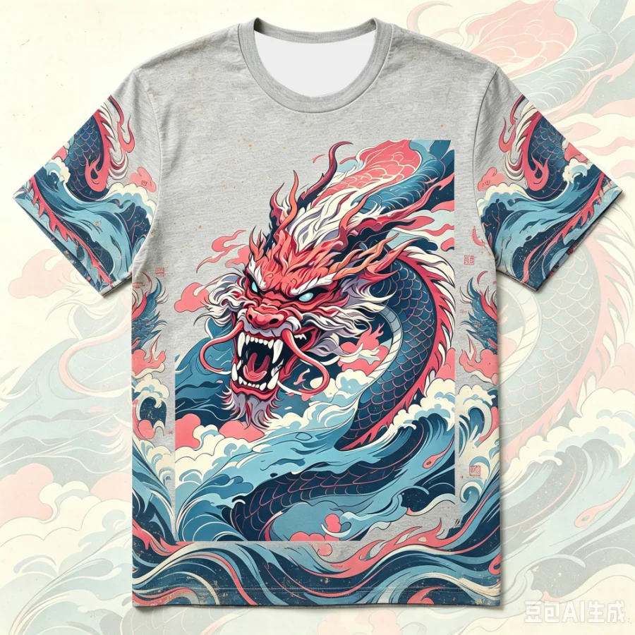 3D Printed Dragon Graphic T‑Shirt Family Matching Parent‑Child Short‑Sleeve Casual Streetwear for Men Women Kids