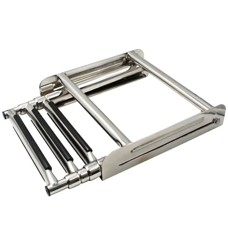 Boat 3 Step Ladder Telescoping with wider spring stainless steel yacht ladders