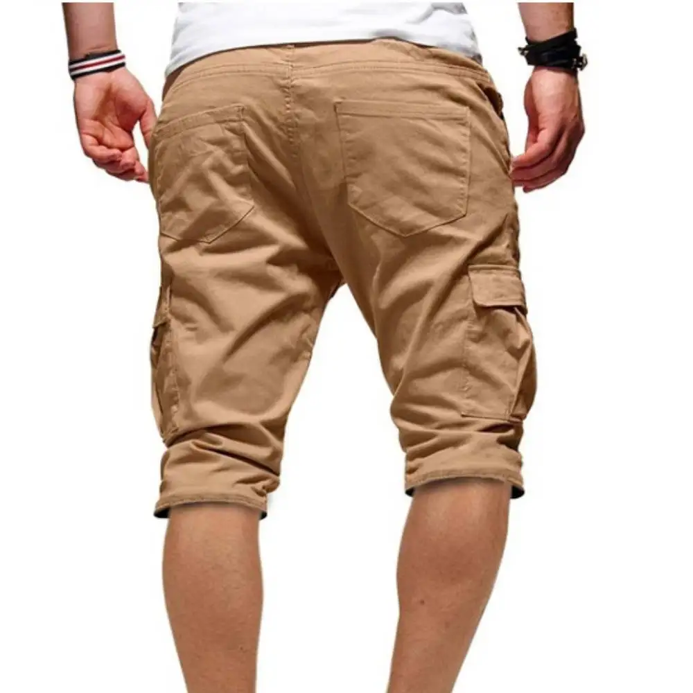 Men Shorts Cargo Sweatpants Casual Sports Drawstring Short Pants Fitness Running Training Trackpants Military Tactical Trousers