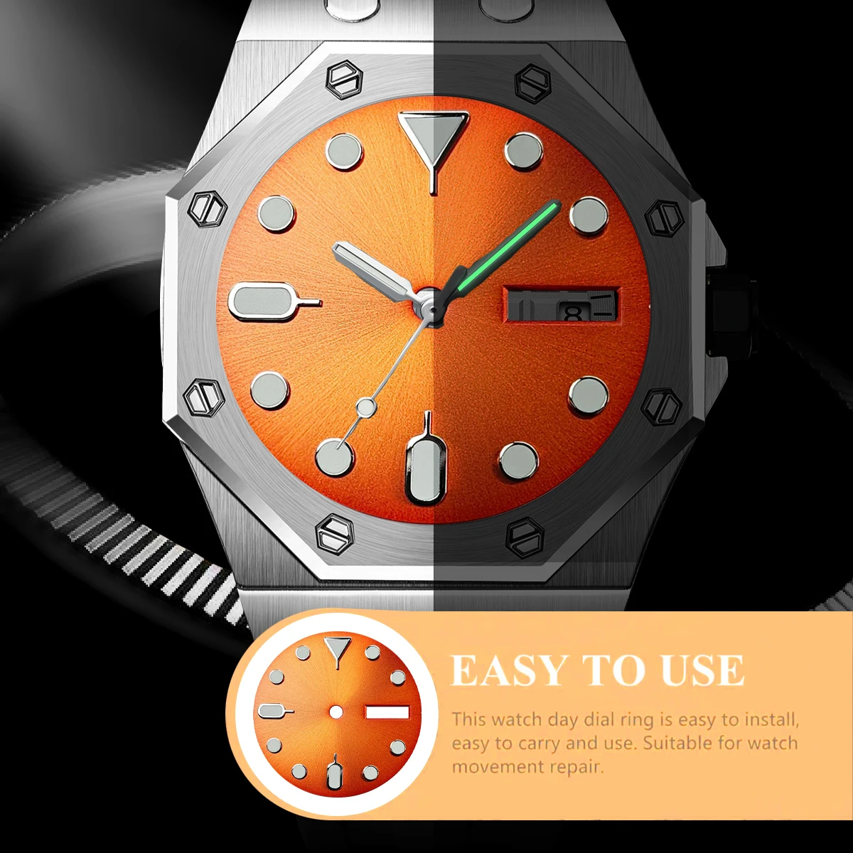 Quadrante luminoso NH36 da 28,5 mm di diametro, adatto per movimento NH36, quadrante Mod, accessori di ricambio per orologi