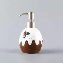 Ceramic Christmas lotion bottle Cartoon hand sanitizer bottle Soap dispenser Shampoo shower gel bottle bathroom accessories