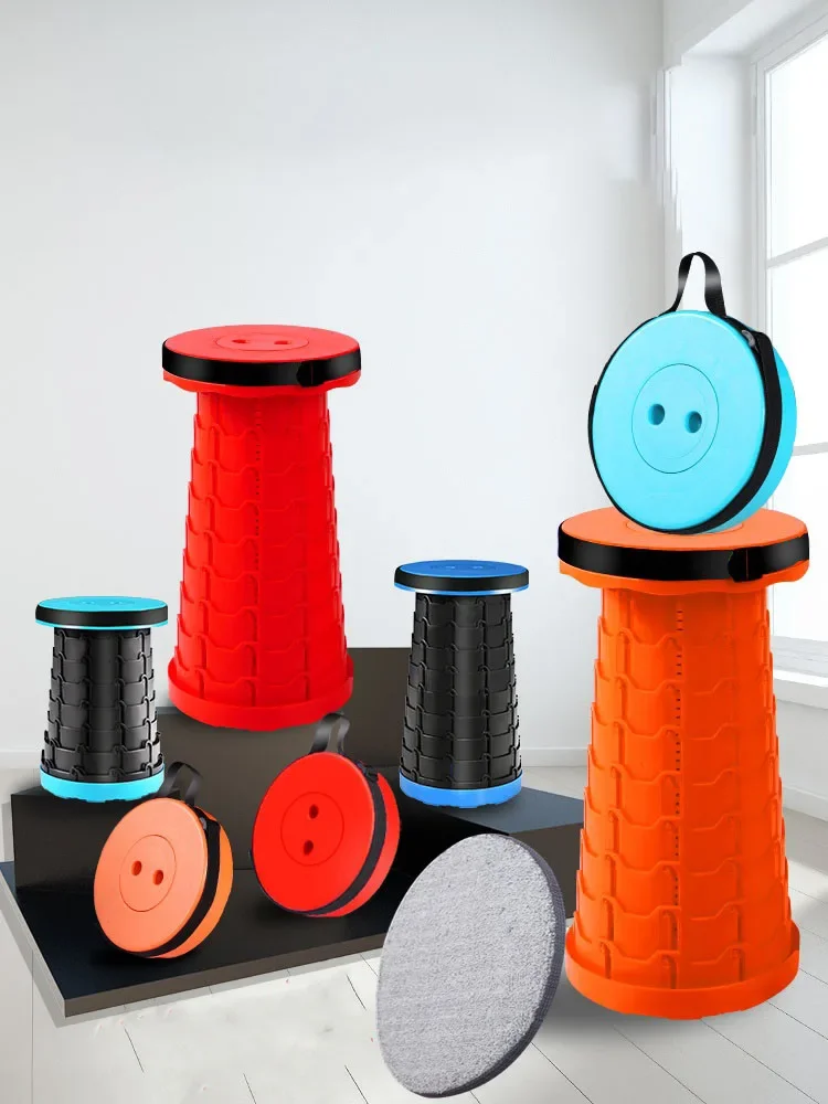 

Camping Stool Outdoor Portable Folding Stool Thickened Plastic Stools Scalable Travel Household Tabouret Fishing Chair