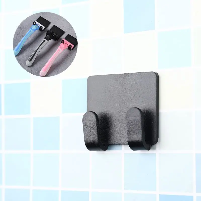 2pcs Punch Free Razor Holder Storage Hook Wall Men Shaving Shaver Shelf Bathroom Razor Rack Wall Bathroom Accessories