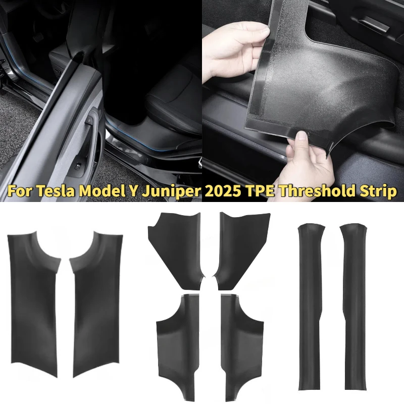 

Threshold Bar for Tesla Model Y Juniper 2025 Accessories Front Rear Door Sill Protection Pads Bumper Strip Guards Anti-kick Pad