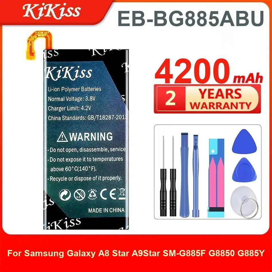 

Аккумулятор Kikiss емкостью 4200 мАч EB-BG885ABU для Samsung Galaxy A8 Star/A9 Star SM-G885F G8850 G885Y