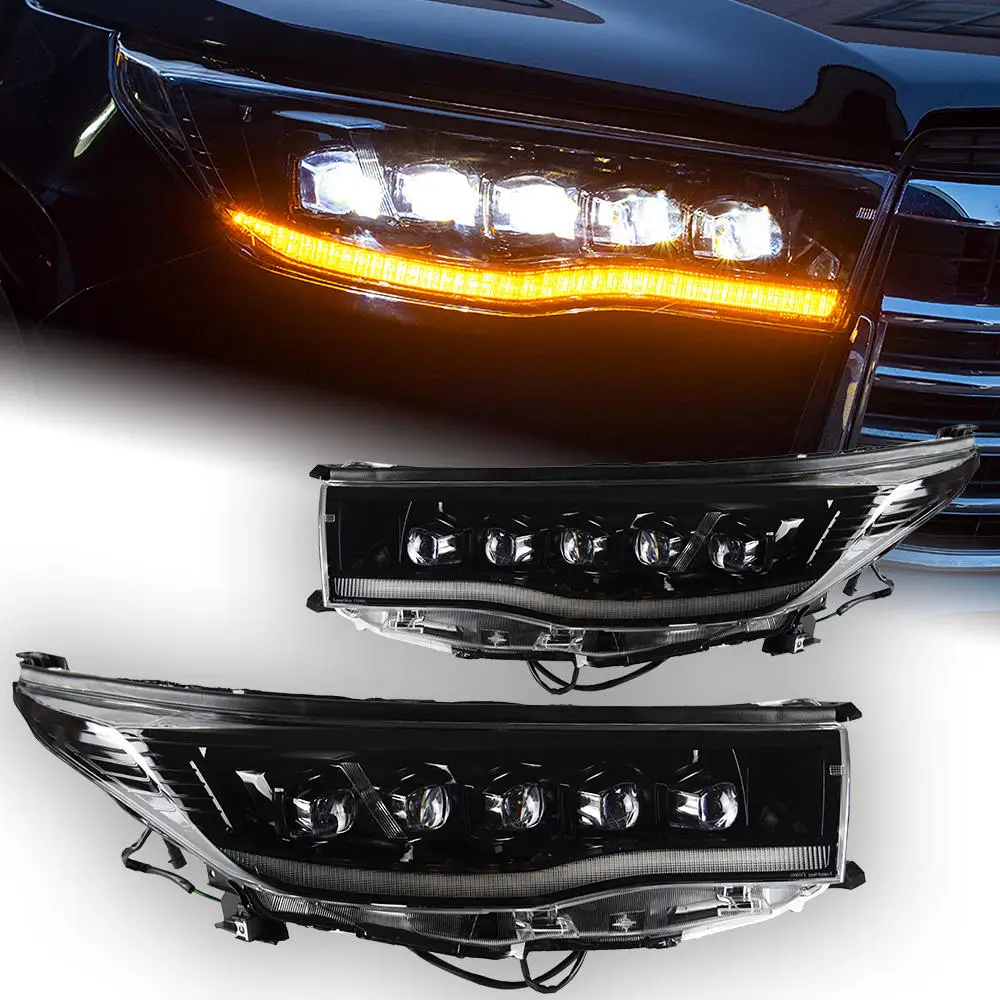 Car Lights for Toyota Highlander Headlight Projector Lens 2015 Kluger Signal Head Lamp LED Headlights Drl Automotive Accessory