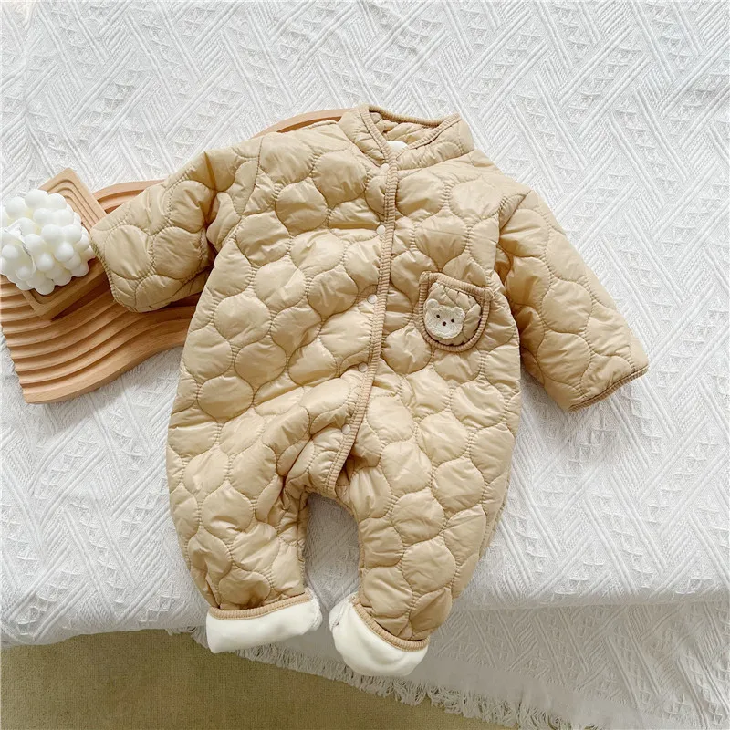 LILIGIRL Korean Baby Jumpsuit Autumn Winter Simple Fashion Boy\'s one Piece Clothes Cotton-Padded Girl\'s Climbing Clothes